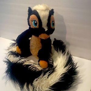 12" DISNEY PARKS BAMBI FLOWER SKUNK 40" LONG BOA TAIL STUFFED ANIMAL PLUSH TOY